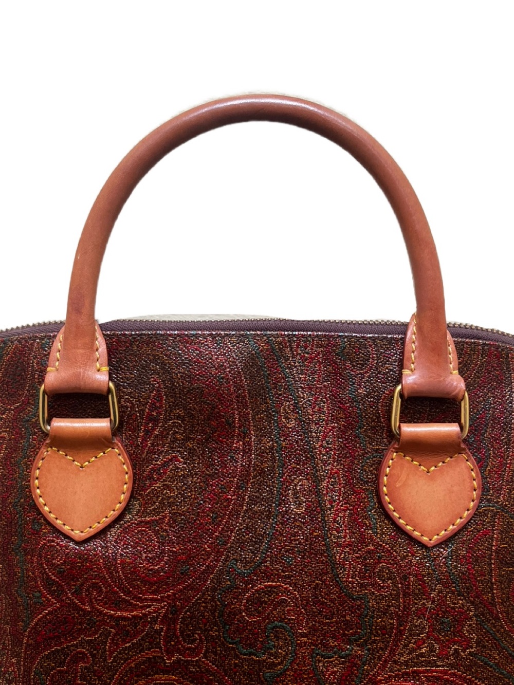 Etro Vintage Milano Alma Style Paisley Burgundy Bag 1996 - Picture 9 of 16